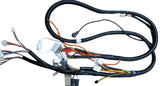 Electrical wiring with connectors on a wooden surface