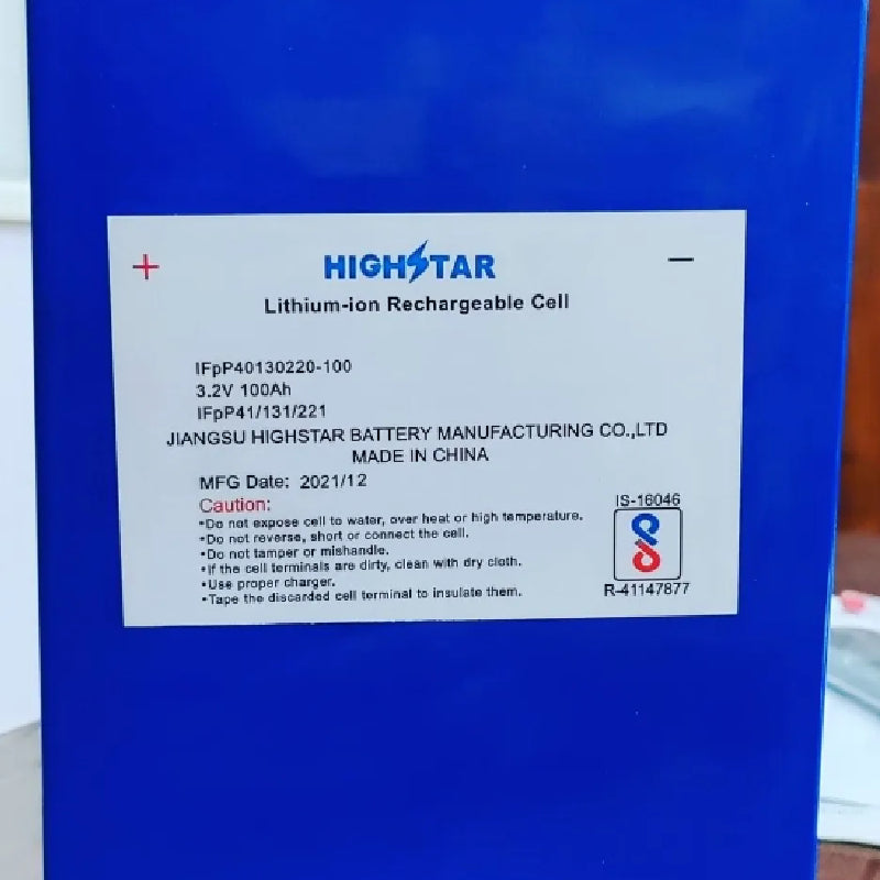 Highstar Prismatic Battery Cell 3.2V LifePo4 100Ah Lithium Iron Phosph ...
