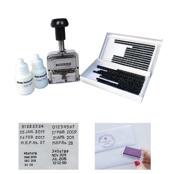 Label Stamping Machine (Metal) 3 mm with Ink & Pad Softener