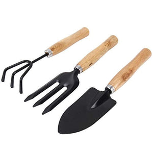 Mini Garden Tool Set Gardening Shovel, Gardening Tools kit Hand Cultivator, Small Trowel, Garden Fork, Spade, Rake with Wooden Handles