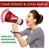 Wireless Megaphone Loudspeaker for Announcement with Bluetooth, Rechargeable Battery