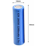 Lithium ion Rechargeable Battery 18650, Ekavir 3.7V, 2200mAh 10 Pcs